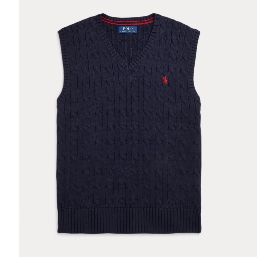 Polo by Ralph Lauren boys Dark Blue V-Neck Sweater Vest 5